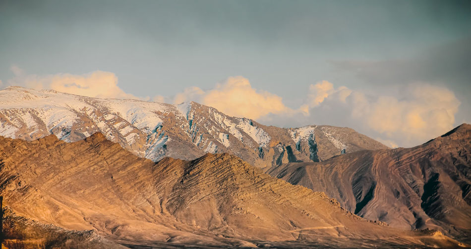 Desert with mountains. panorama of a desert in afghanistan with mountains in the background