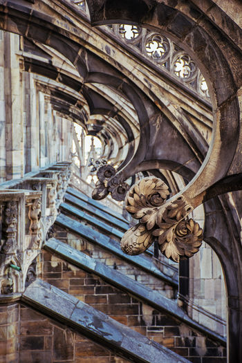 Low angle view of statues on building