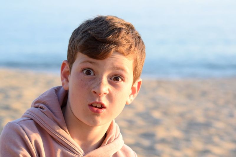 Portrait of boy at beach