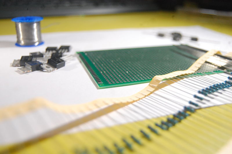 Electronic components laying on the table