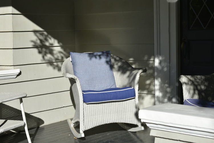 Monrning sunn on cottage front porch
