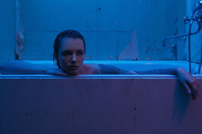 Portrait of woman in bath