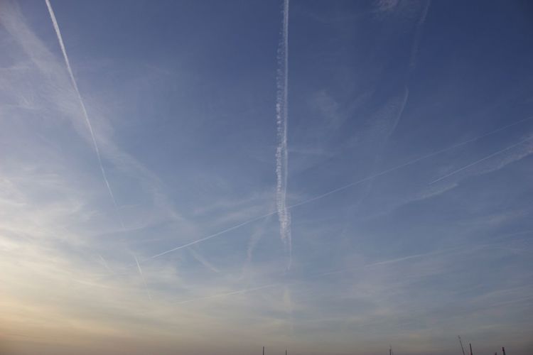 Low angle view of vapor trail in sky