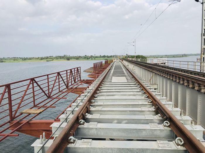 Bridge over river against sky