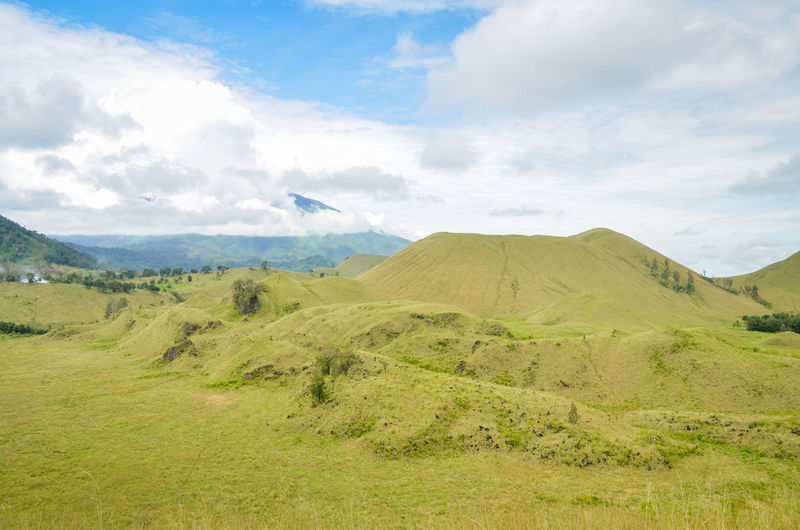 Landscape view of kawah wurung in bondowoso, near mount ijen, banyuwangi, east java, indonesia