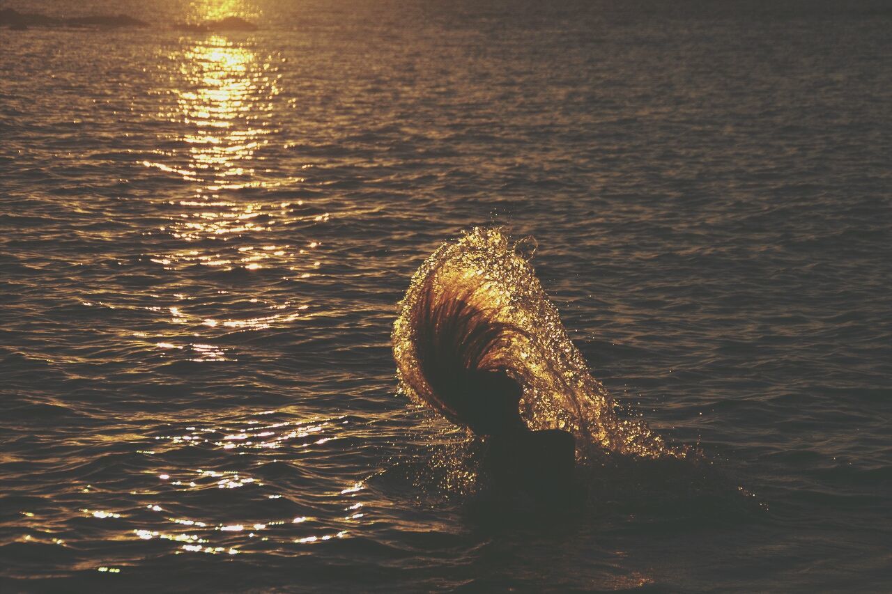 water, rippled, sea, waterfront, nature, tranquility, sunset, beauty in nature, reflection, tranquil scene, scenics, high angle view, outdoors, sunlight, idyllic, lake, motion, no people, river, day