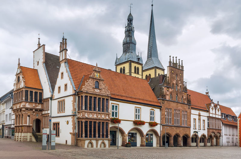 Facades of lemgo town hall from 1325,  germany