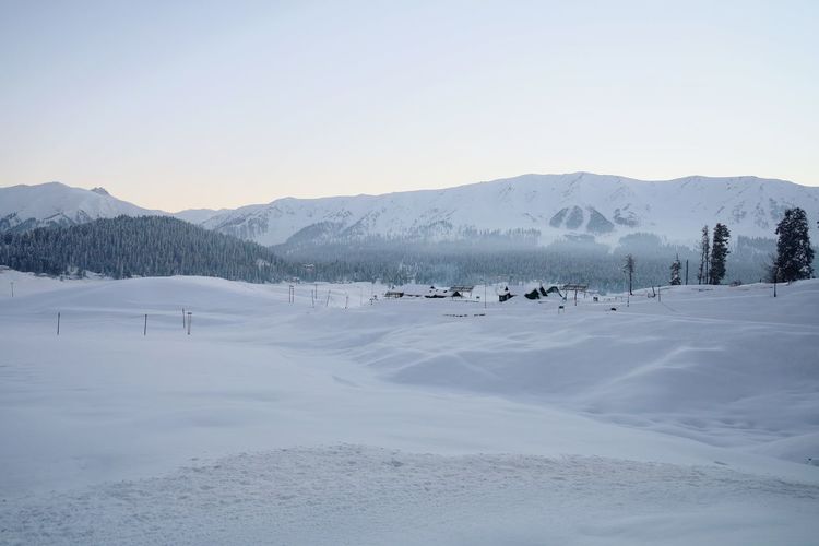 Gulmarg kashmir, snow covered mountains, ski resort 