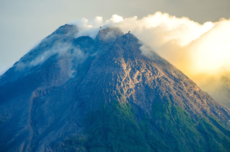 The top of merapi volcano