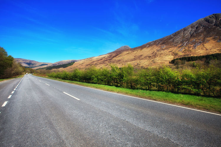 Empty road in scotland