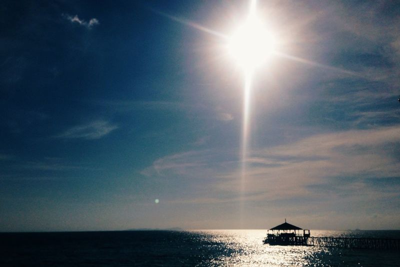 Scenic view of sea at sunset