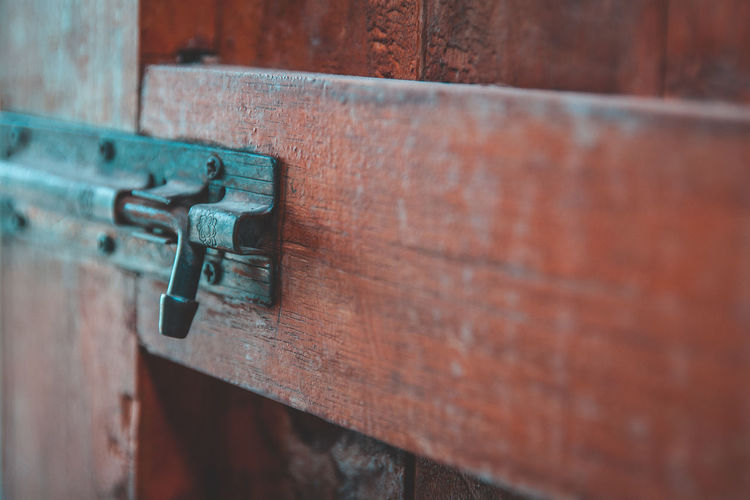 Close-up of wooden door