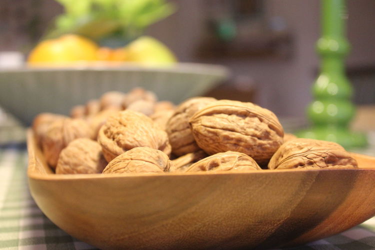 Close-up of burger in bowl on table