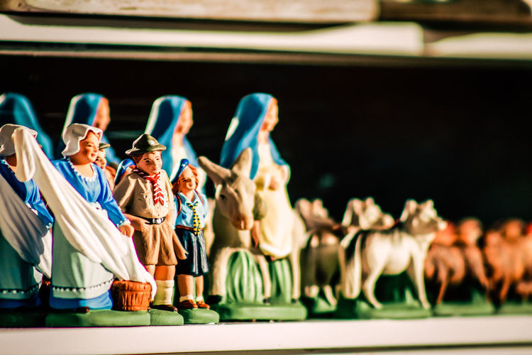 Close-up of cute figurines