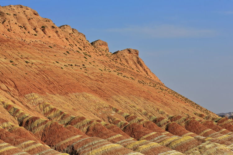 Sandstone and siltstone landforms of zhangye danxia-red cloud nnal.geological park. 0826