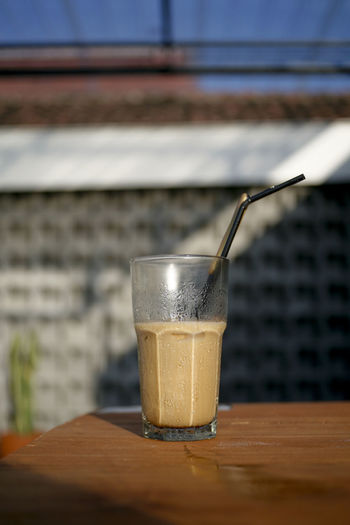 Close-up of coffee on table