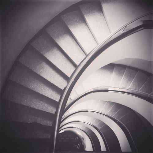 Low angle view of spiral staircase