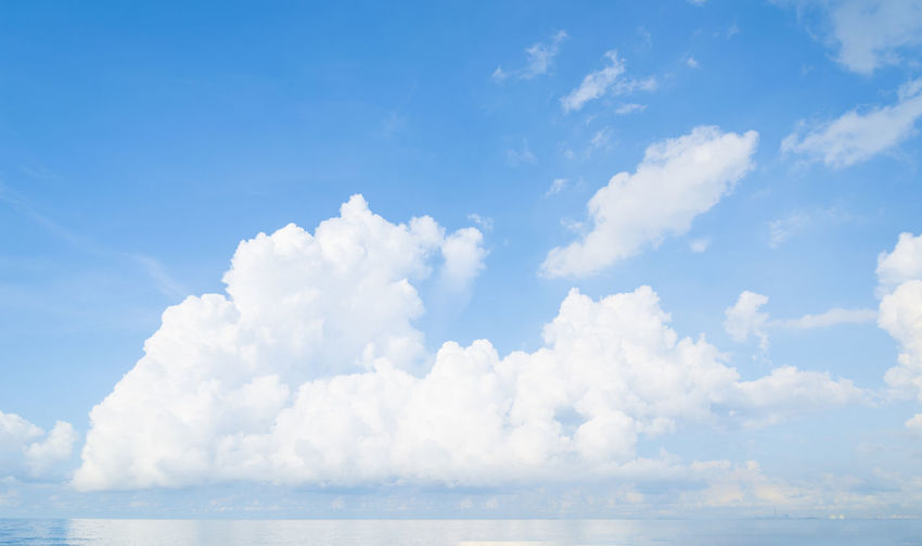 Low angle view of clouds over sea