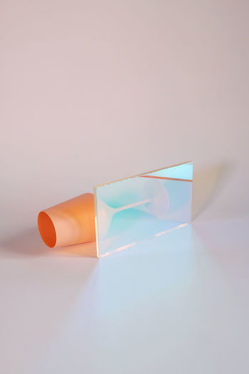 High angle view of multi colored paper on table