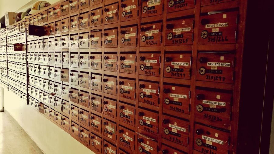 Mailboxes in room
