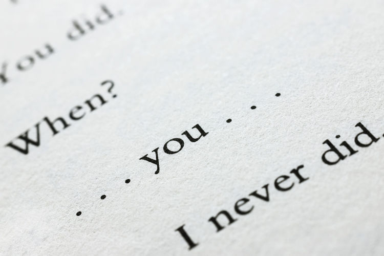 Close-up of text on paper