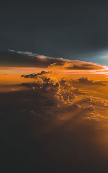 Aerial view of cloudscape at sunset