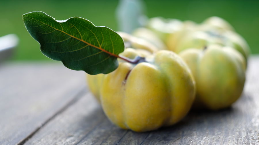 Close-up of fruit on table