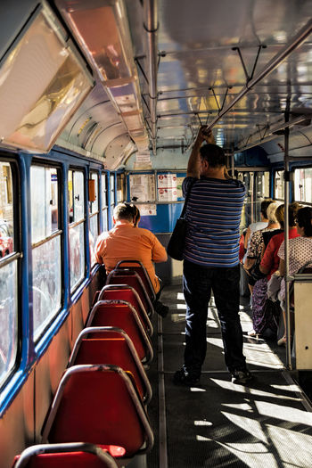People traveling in bus