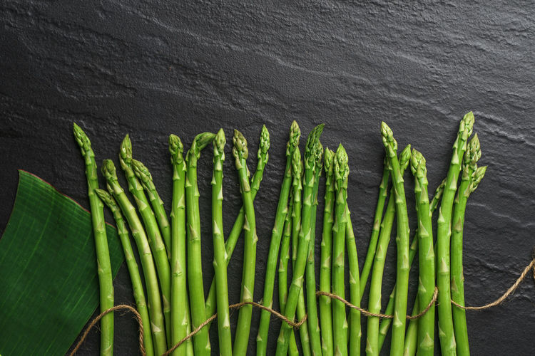 High angle view of vegetables against wall