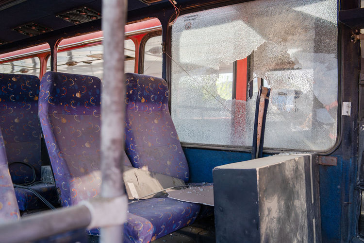 Interior of abandoned train
