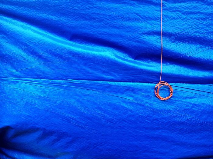 Detail shot of blue fabric