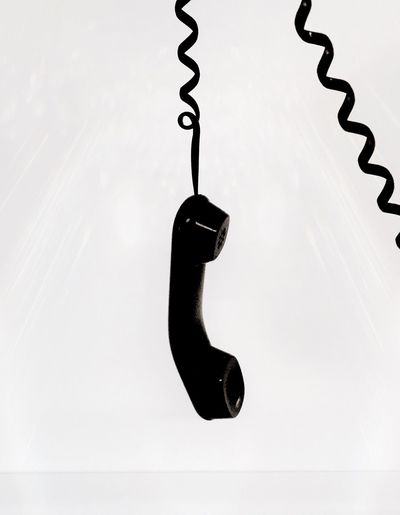 Close-up of telephone receiver