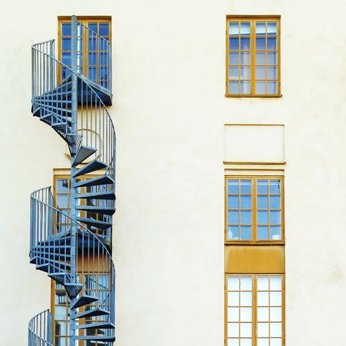Exterior spiral stairs
