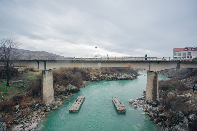 Bridge over river against sky