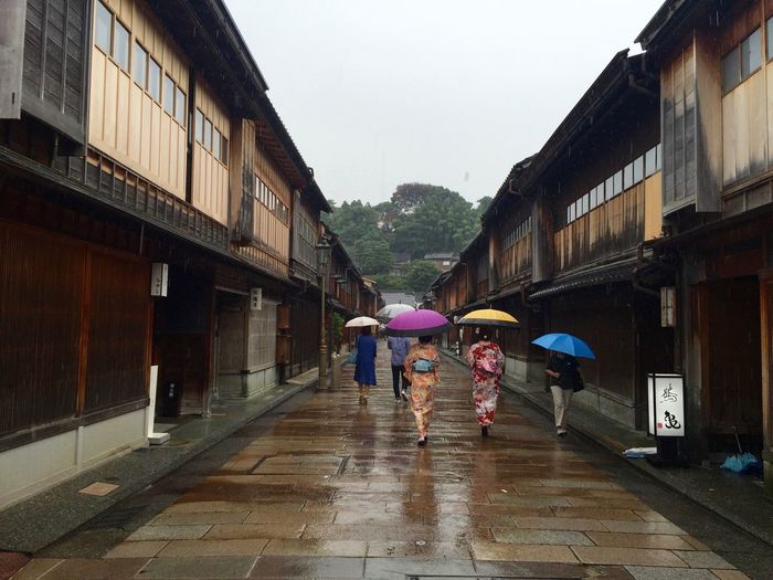 Walking under the rain in japan