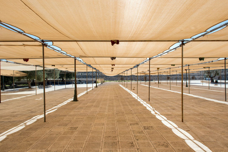 View of empty tent outdoors