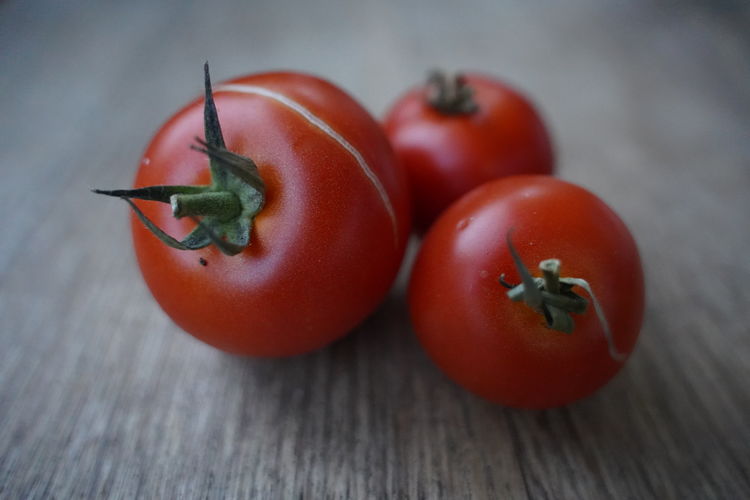 Close-up of tomatoes on table