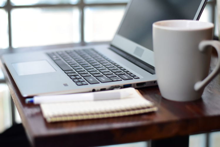 Coffee cup on table