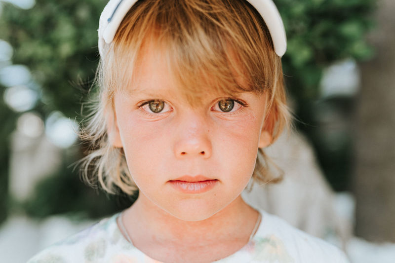 Close-up portrait of cute girl