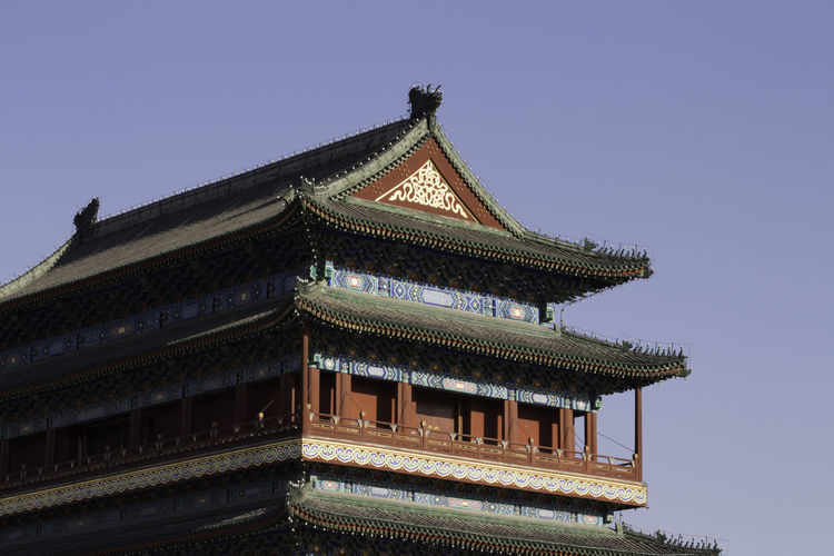 Low angle view of temple against clear sky