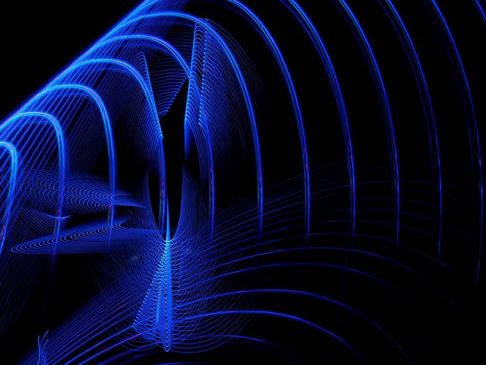 Light painting on blue background