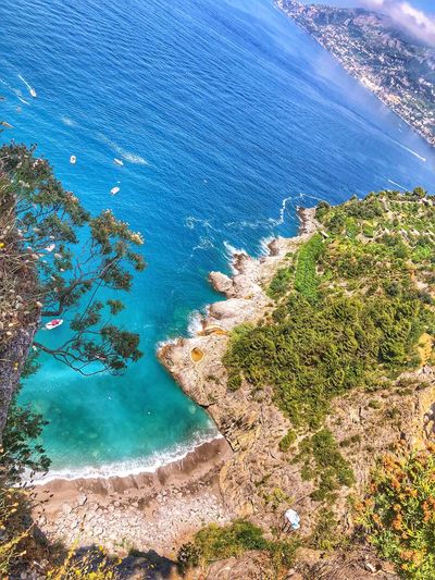 High angle view of coastline