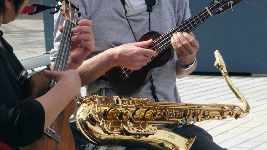 People playing guitar