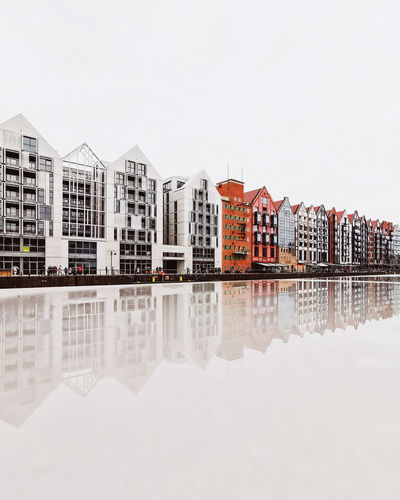 Reflection of buildings in gdansk old town