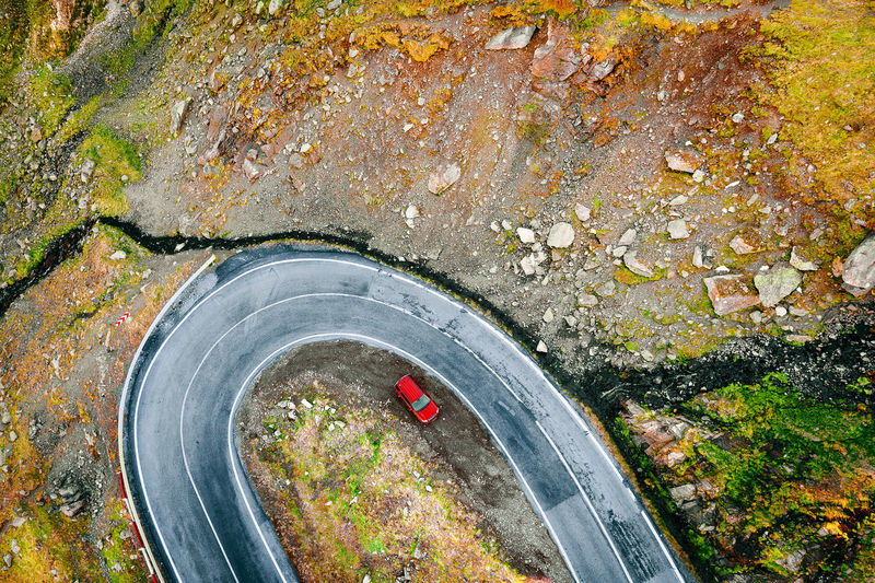 High angle view of road