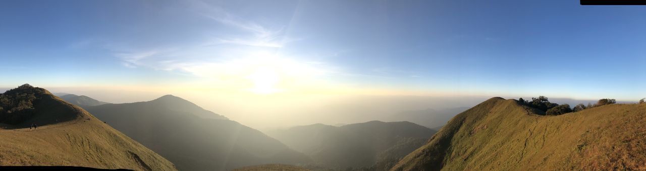 Panoramic view of mountains against sky