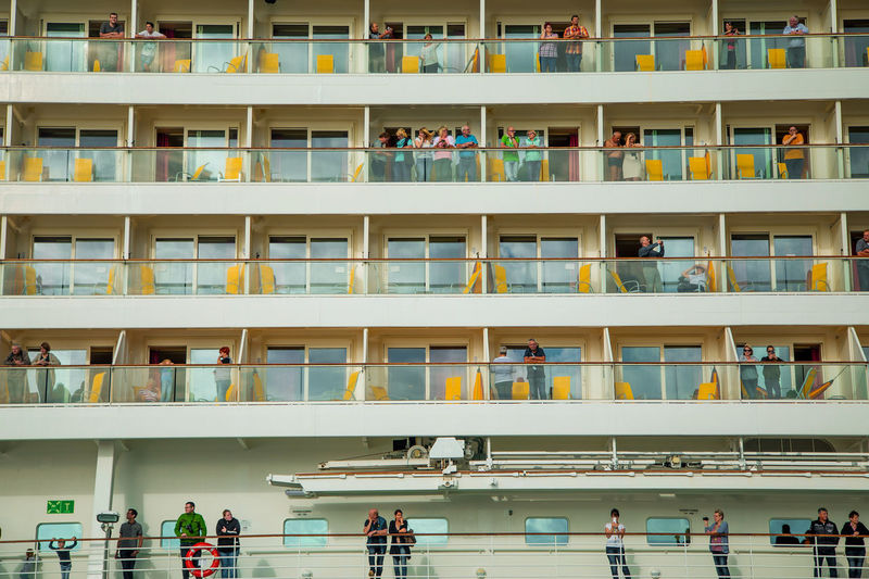 Group of people in front of building