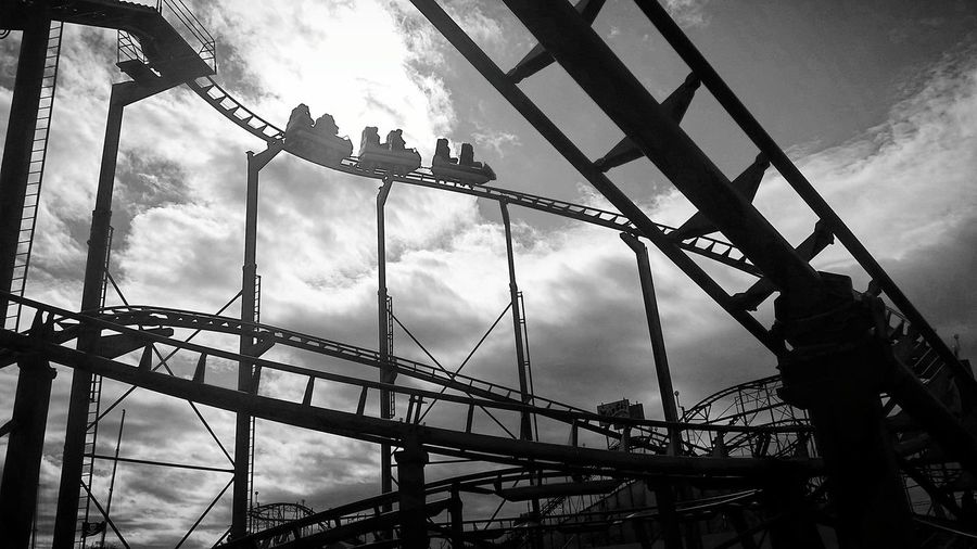 Silhouette of roller coaster