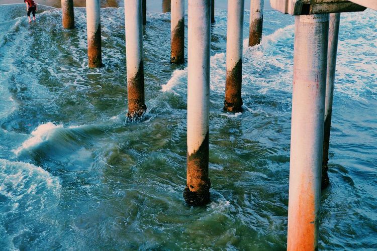 Waves splashing in water