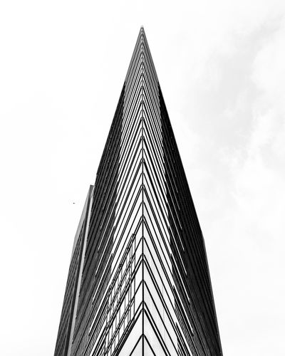 Low angle view of modern building against sky